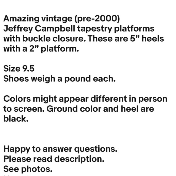 Jeffrey Campbell Vintage Floral Tapestry Platform Size 9.5 Shoes EUC - Picture 12 of 16